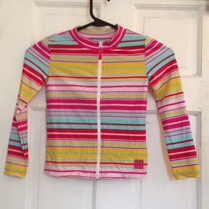 GAP Kids girls Multicolor Striped Swim Rash guard in size small/6-7